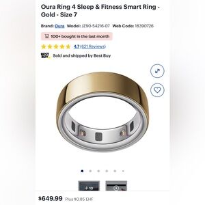 Oura Gold Smart Ring for Wellness